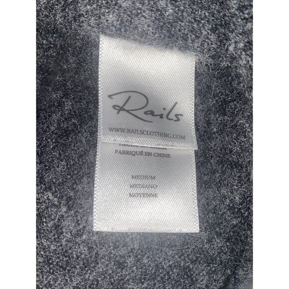 RAILS Mens Wool Blend Medium Ryder Charcoal Heather Hoodie Full Zip - Picture 9 of 10